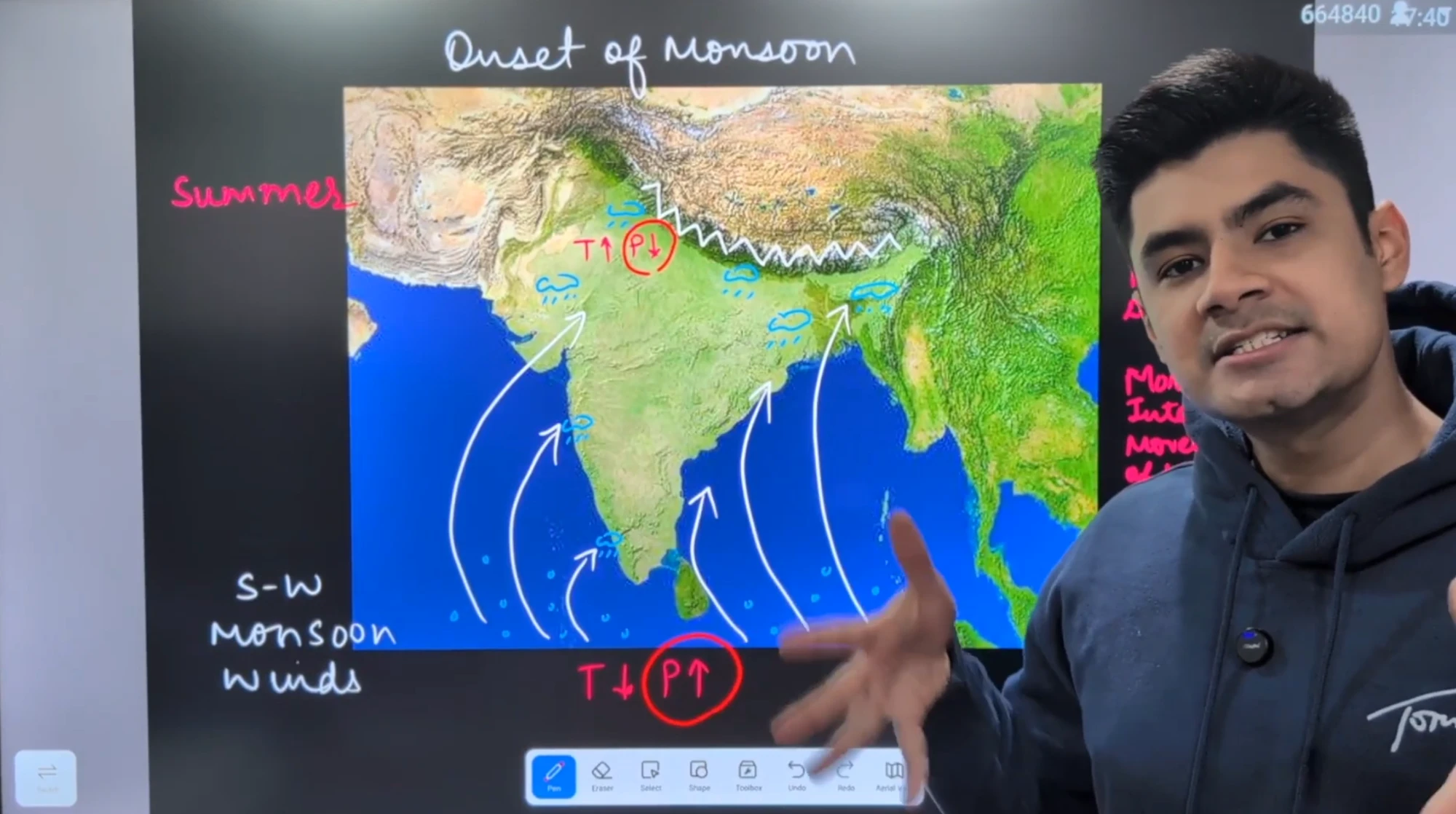 Anmol teaching the onset of the monsoon